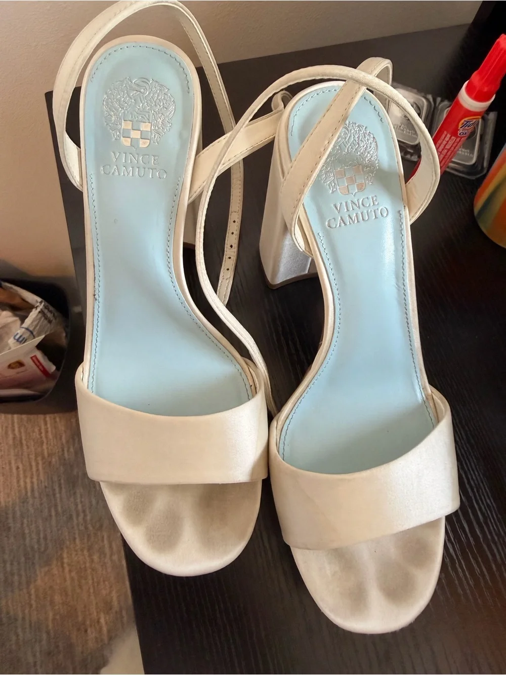 Vince Camuto Off White Platform Slingback Sandal